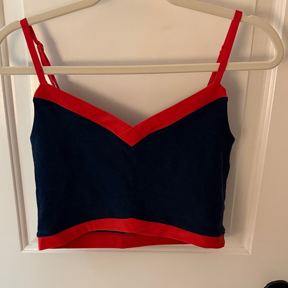 Beyond Yoga Navy and Red Tank Top